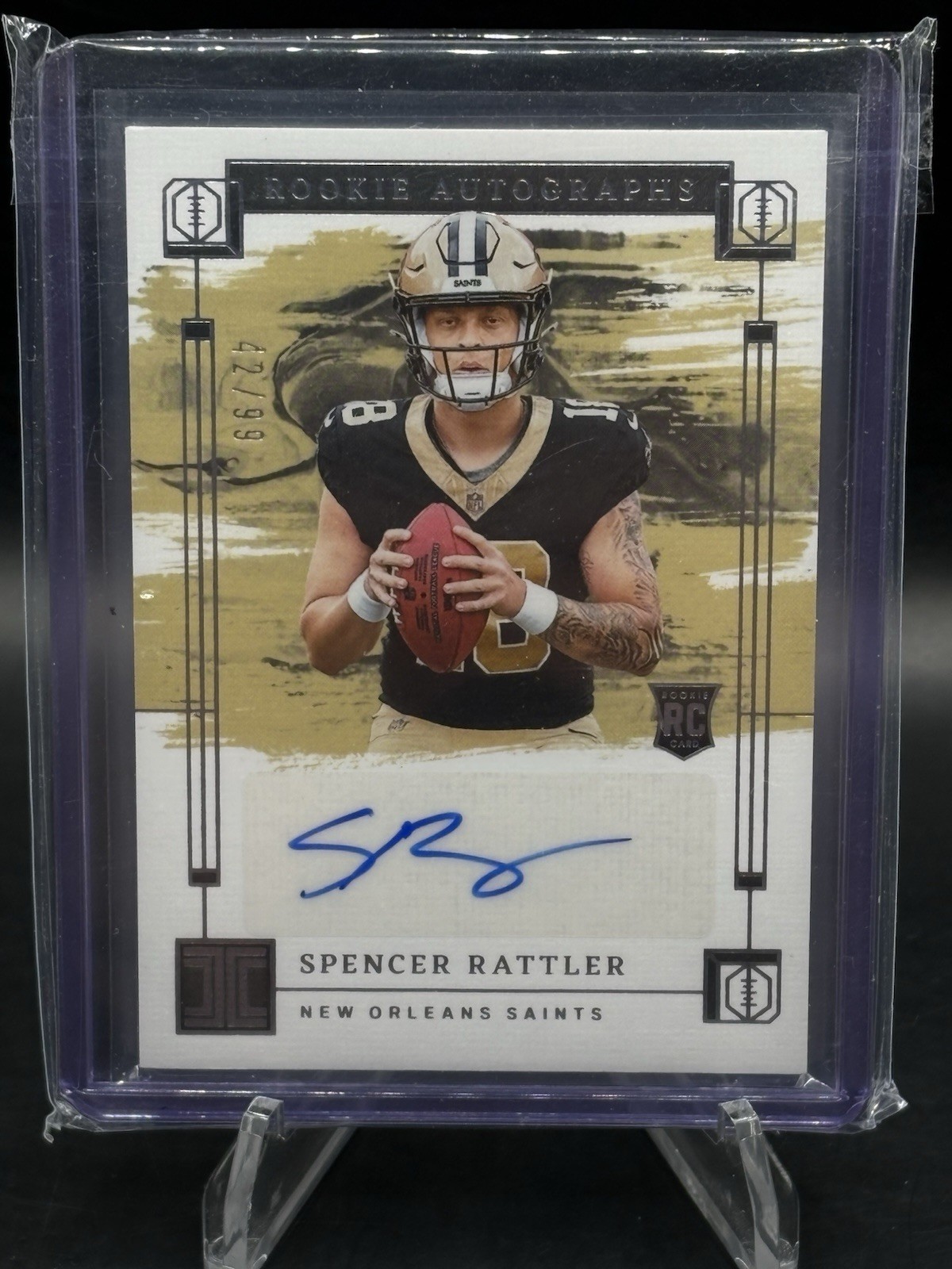 2024 Panini Impeccable Rookie Autographs Spencer Rattler #RA-SRR /99 Saints Auto