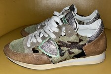 Philippe Modelo Tropez Bajo Camuflaje Pelo de Poni Cuero Gamuza Zapatillas Talla EU 39