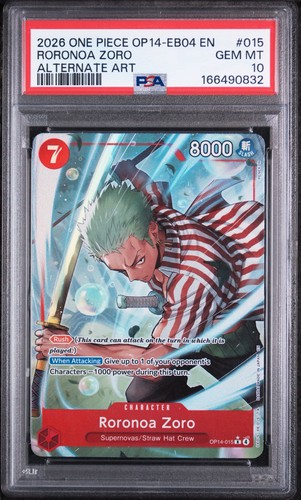 Roronoa Zoro (Alternate Art) graded PSA 10 for sale on eBay
