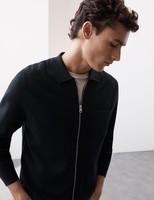 M&S - Autograph Mens Cotton Basic Jacket in Dark Navy