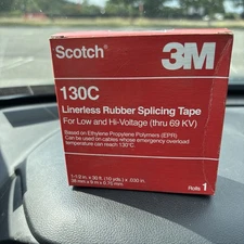 3M Scotch Linerless Rubber Electrical Splicing Tape 130C, 1  1/2” x 30’, Sealed