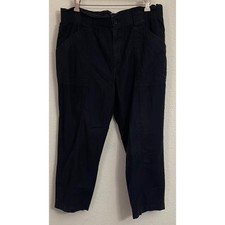 Tommy Hilfiger Women Black Elastic Waist Utility Pants Size 12 High Rise Waist