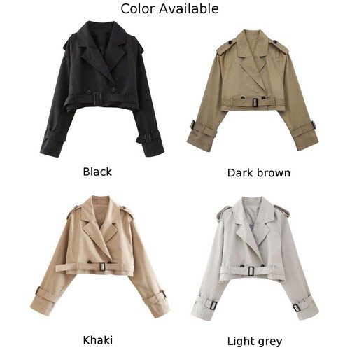 Jacke Mäntel Frauen Lange Ärmel Polyester Schwarz Dunkelbraun Hellgrau - Bild 4 von 20