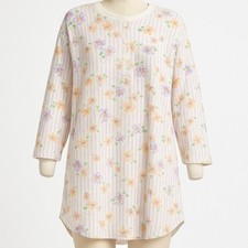 Vintage 90s Floral Cottagecore Nightgown Size L Button Prairie Long Sleeve Sleep