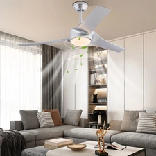 52 Inch Modern Ceiling Fan Light Silver Ceiling Fan Light With Remote Control