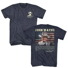 John Wayne - Tomorrow Quote - American Classics - Heather Blue Adult Short Sleev