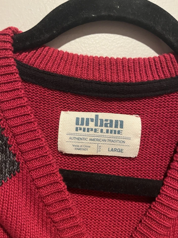 Suéter Urban Pipeline masculino clássico padrão argila vermelho/cinza tamanho GG - Imagem 3 de 4