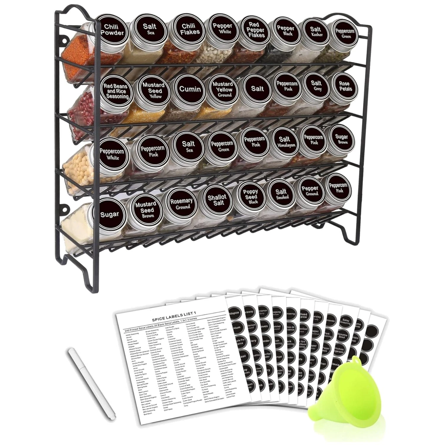 Sturdy 4-Tier Spice Rack Organizer with Labels
Opens in a new window or tab