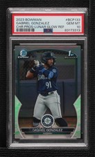 2023 Bowman Chrome Prospects Lunar Glow Refractor Gabriel Gonzalez PSA 10 uk2
