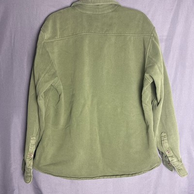 Timberland Olive Green Full Button fleece Light Jacket Fall Size Large