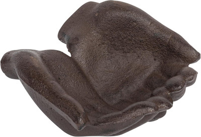 Cast Iron Hands Dish with Rust Finish
