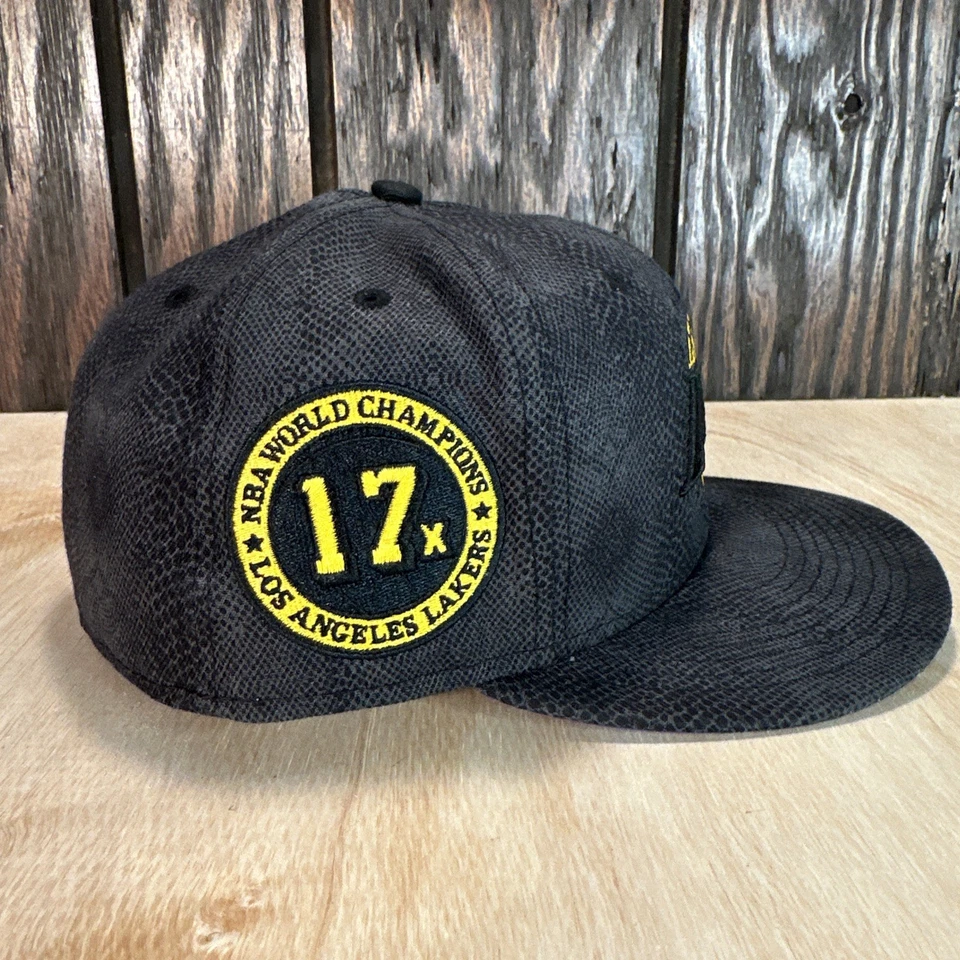 Los Angeles Lakers Snake Print Hat Cap New Era 7 1/2 17x Championships Snakeskin - Image 2 of 4