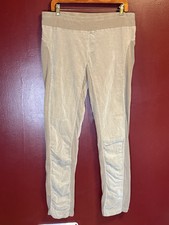 Wearables by XCVI Tan Pull-On Stretch Pants Size L Ruched Casual