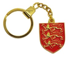 Enamel Medieval 3 Lions Keyring (Coat of arms of England) in a Burlap Pouch