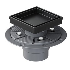 4-Inch Square Shower Drain with Removable Tile Insert Grate, 304 Stainless St...