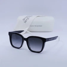 New Alexander McQueen AM0295SK 002 Shiny Black/White/Grey Gradient 55-19-145 ...