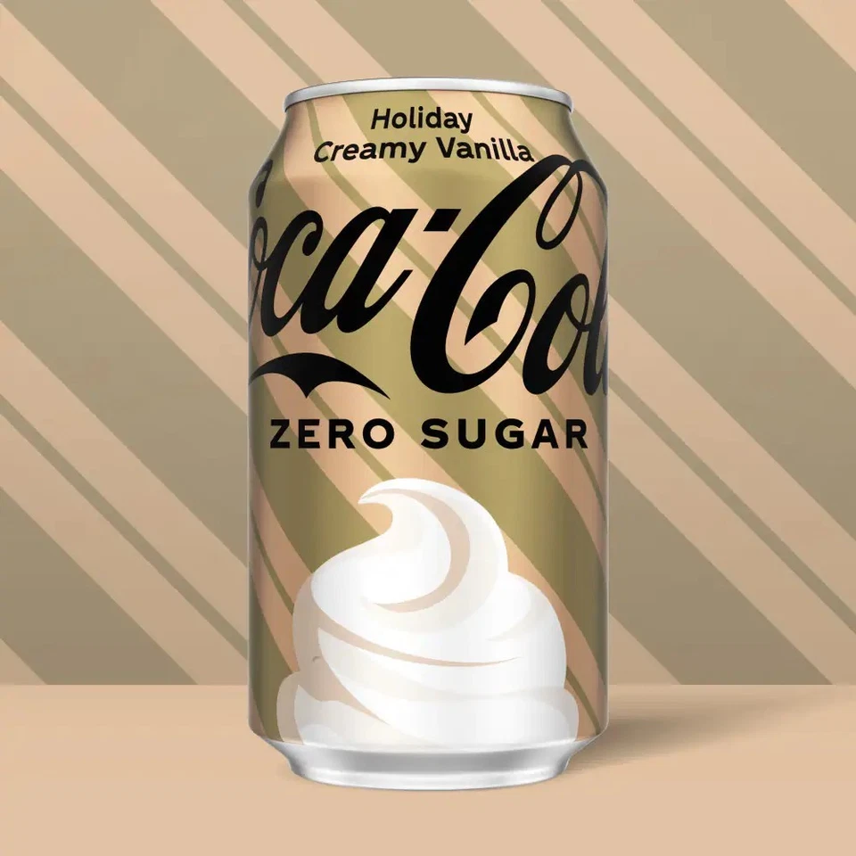 Coca-Cola® Zero Sugar Holiday 奶油香草苏打水 12 件装罐 12 盎司 — 第 2/4 张图片
