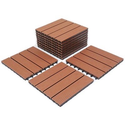 WPC Terrassenfliesen 30x30 cm Braun 1 m² 11er Pack, wasserabweisend, wetterfe...