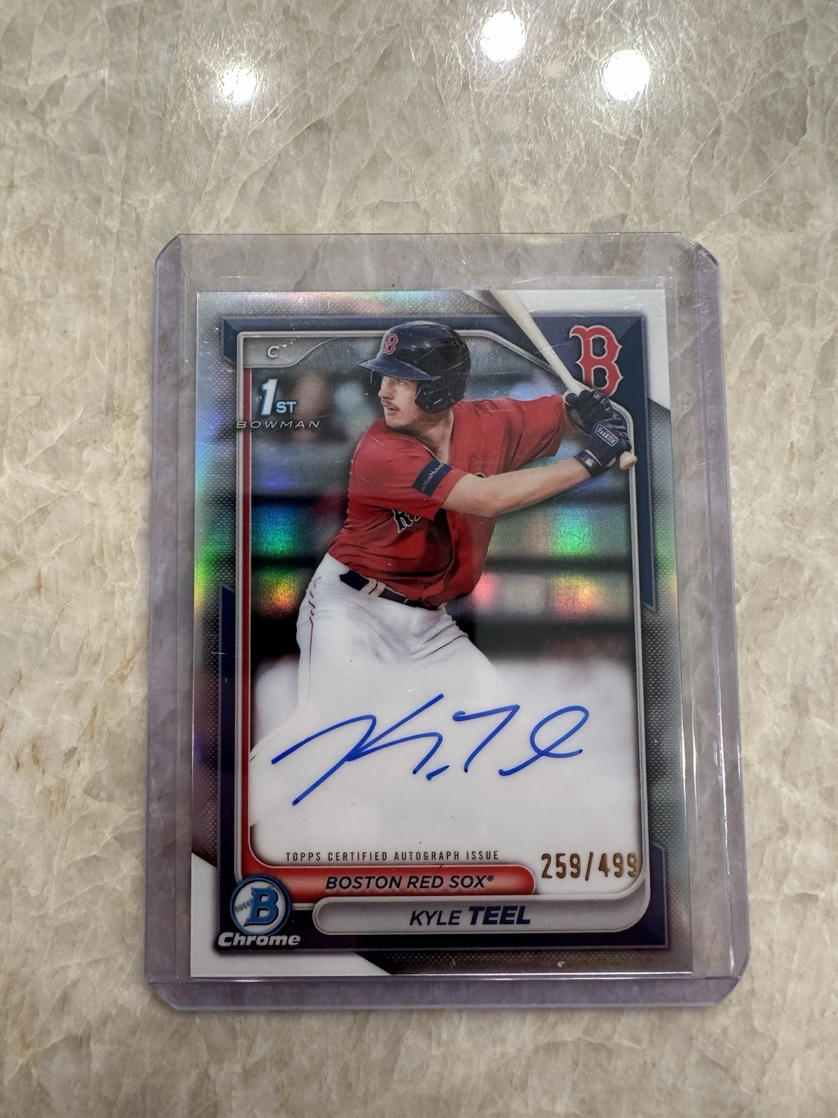 2024 Bowman Kyle Teel Chrome Auto Refractor 1st #86/499 Red Sox Card Rare
