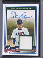 2023 Panini Stars & Stripes USA Baseball Stunner Gonzales Jersey Auto #/200
