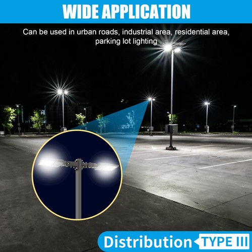 3IN1 Slip&Arm Mount 200 Watt Photocell LED Shoebox Parking Lot Street Area Light - Picture 9 of 11