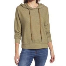 Everleigh Women's Hooded Drawstring Sweatshirt In Olive Green Medium MSRP 49