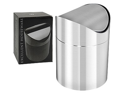 Excellent Houseware Tabletop Stainless Steel Swing Waste Bin