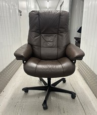 Ekornes Stressless Mayfair Recliner Brown Leather Office Desk Chair