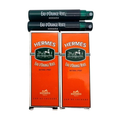 Vintage Hermès Eau DOrange Verte Mini Cologne Natural Spray Travel Size Set Of 2