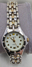 Vintage Geneva Women's Two Tone Quartz Watch New Battery Works Great Silver Gold
