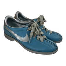 Vintage Nike Strike X Bowling Shoes Women's 6 Blue Silver Swoosh 80s 840305SN