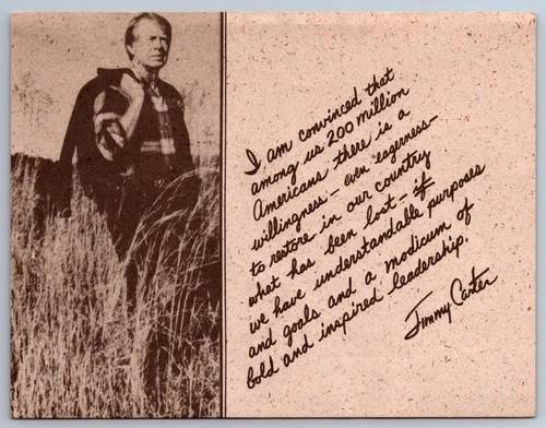 Postcard Jimmy Carter Campaign Advertisment 1976 Presidential Election
