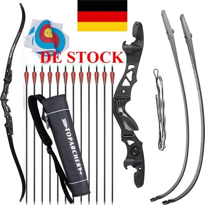 62'' ILF Bogenschießen Takedown Recurve Bogen & Kohlenstoff Pfeil Für Jagd Ziel