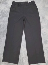 Express Editor Mid Rise Trouser 6 Black Wide Leg Flat Front 32 NWT 88