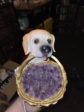Natural Crystal Amethyst Labrador Lamp