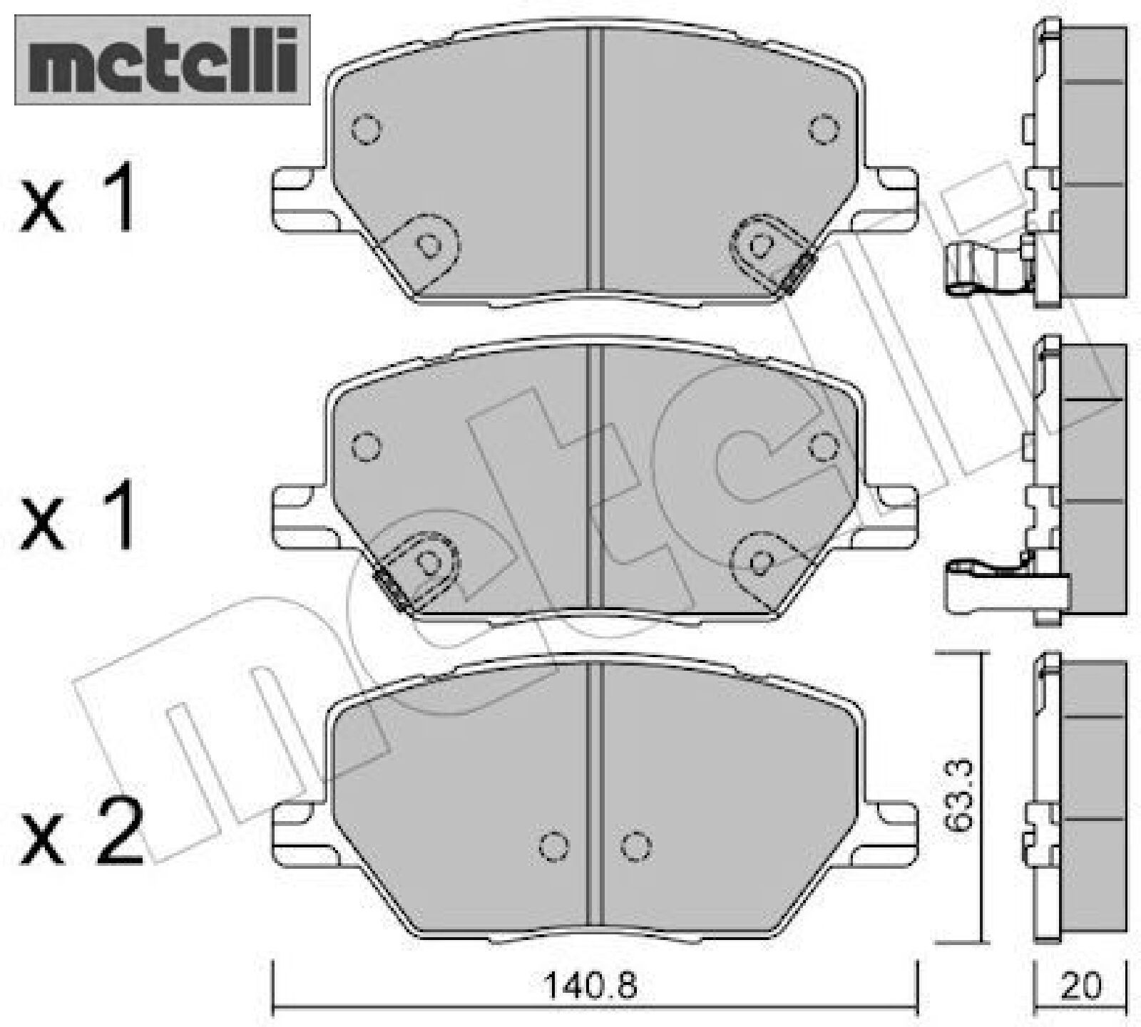 metelli 22-1001-0 Bremsbelagsatz für Scheibenbremse Bremsbelagsatz