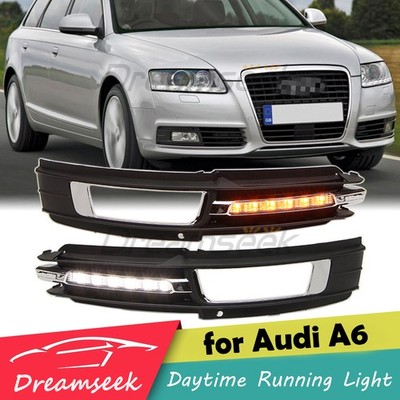 2xLED Tagfahrlicht für Audi A6 C6 2009-11 Weiß DRL Nebelscheinwerfer Mit Blinker