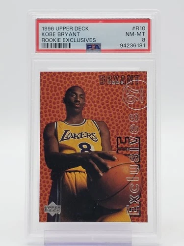 KOBE BRYANT 1996-97 UPPER DECK ROOKIE EXCLUSIVES #R10 LAKERS PSA 8 Q7181