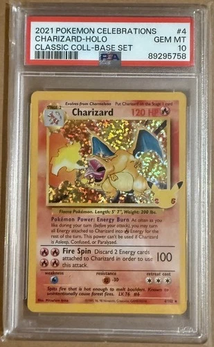 🔥 2021 POKEMON CELEBRATIONS CLASSIC COLL #4 CHARIZARD-HOLO PSA 10 RARE