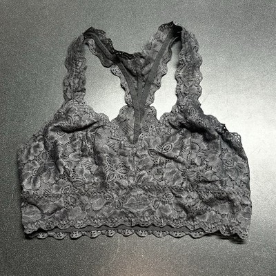 Felina lingerie gray lace raceback stretch bralette size medium