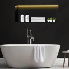 Stainless Steel Shower Niche No Tile Needed Wall Vertical Recessed Shelf Storage