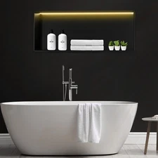 Stainless Steel Shower Niche No Tile Needed Wall Vertical Recessed Shelf Storage