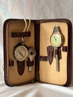Vintage German Surveyors Map Kit | Compass, Map Measurer, Jeweler s Loupe