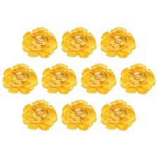 10 Pack Artificial Peonies Heads 3 Inch Silk Faux Flower Yellow 8cm Decor