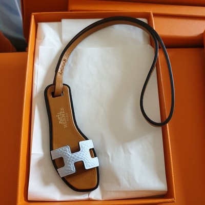  HERMÈS  ORAN NANO BAG CHARM BNIB Authentic Bleu Brum Light Blue