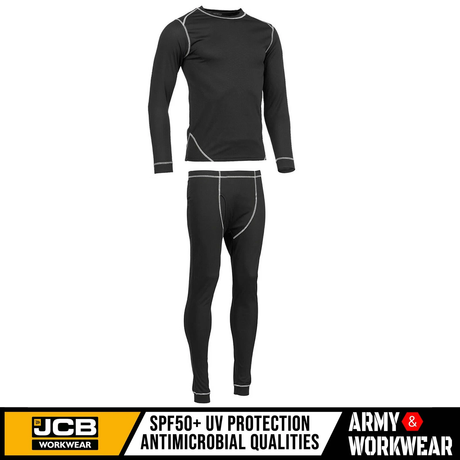 JCB Mens Thermal Underwear Set Full / Long Sleeve Top & Long Johns Trouser Pants