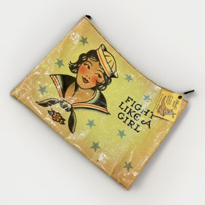 Blue Q Zipper Pouch Bag Fight Lie A Girl Only Murders Building 9.50x7.25 NEW NWT