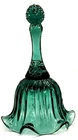 Fenton Emerald Green Lily Bell Ruffled & Embossed SCARCE BALL TOP marked