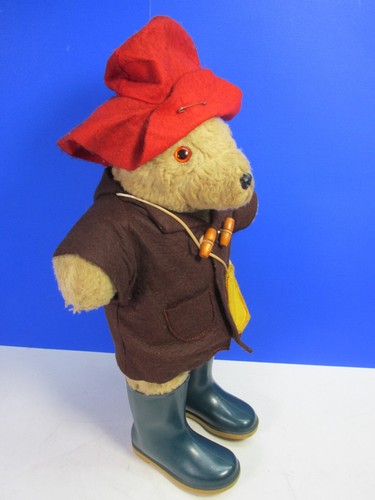 vintage 18" PADDINGTON BEAR PLUSH soft toy old DUNLOP WELLIES 6 HAT - Picture 6 of 16