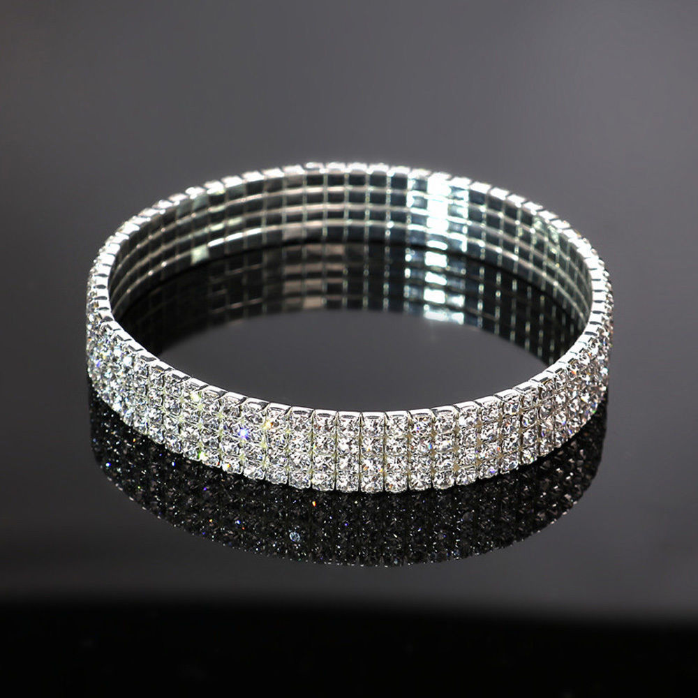 15Row Women Rhinestone Stretch Anklet Bracelet Ankle Foot Chain Wedding Jewelry eBay